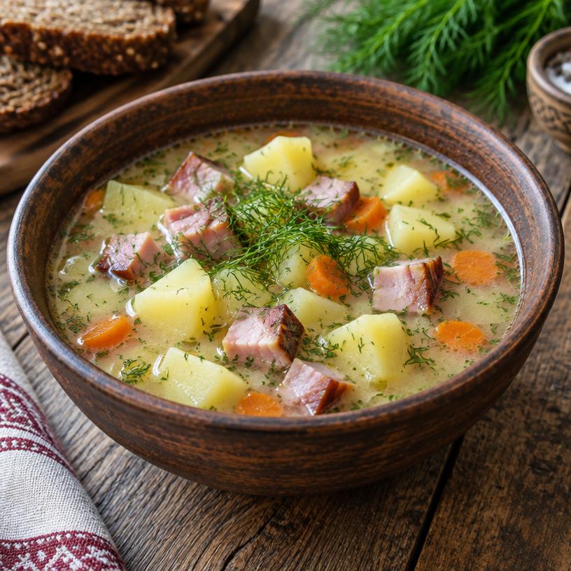Kartupeļu zupa ar šķiņķi